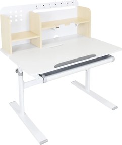 Növekvő íróasztal, természetes/fehér, ADAN