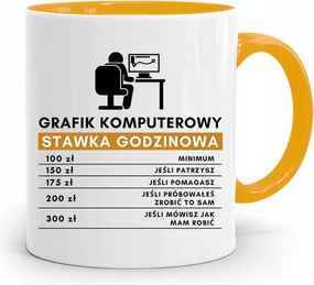 Sárga Bögre Ajándék Grafika Óradíj fényképes nyomtatással