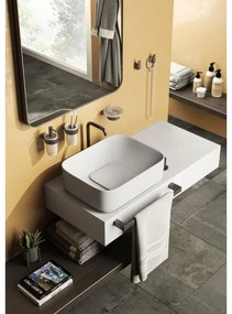 Gedy - Falra szerelhető szappantartó PIRENEI tejüveg/metál szürke