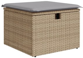 Kerti Kanapé Szett 9 darabos Világos barna, szürke Rattan