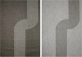 Kétoldalas Zsinóros Szőnyeg Hullámos Szürke Kültéri Brussels 140x200 cm