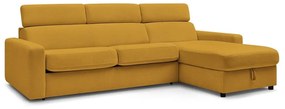 Mustársárga kinyitható sarokkanapé (variálható) Monaco – Bobochic Paris