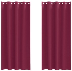 Függönyök függönyökkel 2 pcs Bordó 225x140cm Poliészter