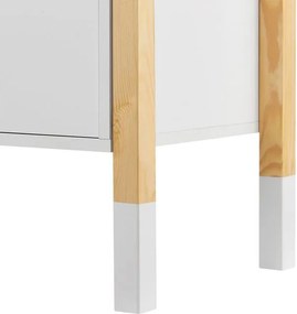 Gyerek éjjeliszekrény  házikó mintával 2 fiókkal fehér