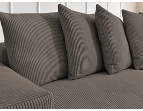 Szürkésbarna kordbársony kinyitható-tárolóhelyes sarokkanapé Voltaire – Bobochic Paris