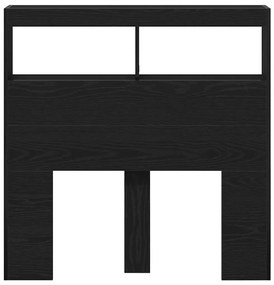 fekete tölgy színű áthidalószekrény LED-ekkel 100 x 17 x 102 cm
