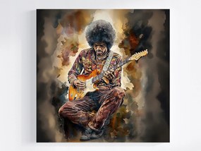 Vászonkép Canvas Akvarell Portré Férfi Gitáros Zene 80x80