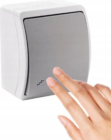 Lépcsőkapcsoló Hermetikus Falra szerelhető kapcsoló Szimpla Hamu-Grafit