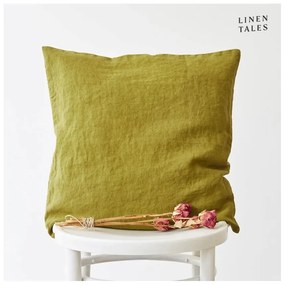 Len párnahuzat 45x45 cm Moss Green – Linen Tales