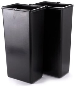 Matt ezüstszínű acél szelektív pedálos szemetes 2x20 l Tri Selectif – MSV