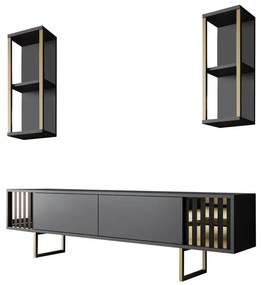TV szekrény Gold Line - Anthracite, Black