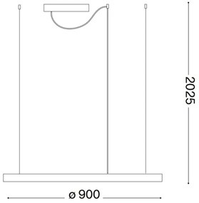 Ideal Lux - ORACLE SLIM LED függeszték kábellel, 42 W / 230 V, 3000 K, átm. 90 cm, fehér