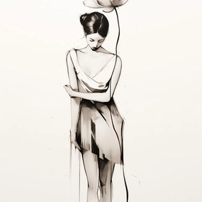 Poszter 90x90cm Magányos virágos múzsa