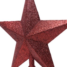 Bordó glitteres csúcsdísz 28.5 cm