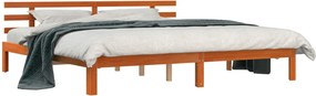 vidaXL Ágykeret Faggyú barna 203.5 x 205.5 x 69.5 cm Tömör fenyőfa