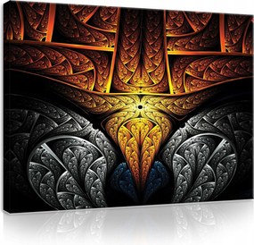 Vászonkép 100x75 Absztrakt dísz fraktál szimmetria ragyogás kontraszt fény