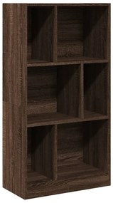 barna tölgy színű szerelt fa könyvszekrény 57x28,5x107,5 cm