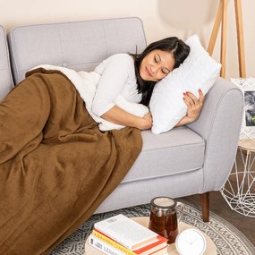 4Home gyapjú hatású pléd, sötétbarna, 150 x 200 cm