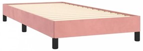Rózsaszín bársony ágykeret 90x200 cm