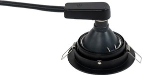 Kerek süllyesztett spotlámpa fekete állítható - Chuck 70