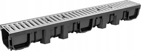 Vízelvezetés Lineáris Vályú Műanyag Rács Fém Hydway A15 1000/130/105MM