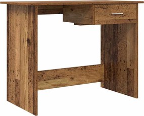 vidaXL Asztal fiókkal tárolóval Öreg fa 100 x 50 x 76 cm Faanyag