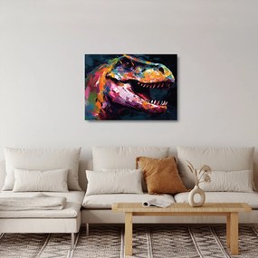 Üveg kép - Dinoszaurusz, festészet (70x50 cm)