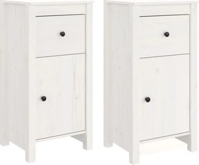 vidaXL 2 db fehér tömör fenyőfa tálalószekrény 40 x 35 x 80 cm