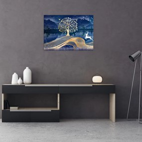 Szarvas képe teliholdkor (70x50 cm)