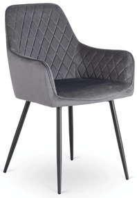 Elegáns Szürke Bársony Étkezőszék BRESSO