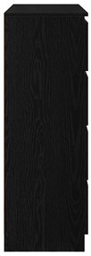 fekete tölgy szerelt fa tálalószekrény 100x35x99 cm