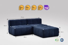 3 Teiliges Modulares Sofa – Blau