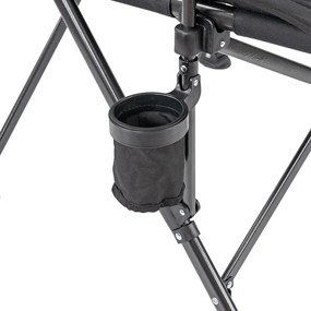 Leziter XL karfás horgász szék pohártartóval fekete