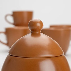 Kerámia tea készlet barna