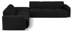 Fekete buklé sarokkanapé (bal oldali) Molino – Micadoni Home