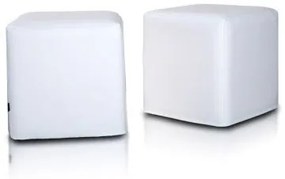 EMI kocka alakú fehér műbőr babzsákfotel