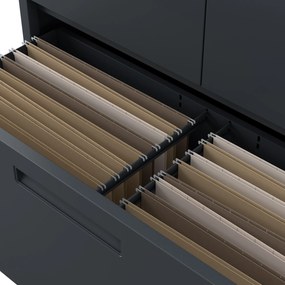 Moduláris többfunkciós fém szekrény magas fiókkal antracit MEGAN 1950 x 900 x 400 mm