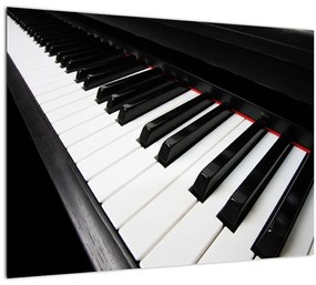Zongora billentyű képe (üvegen) (70x50 cm)