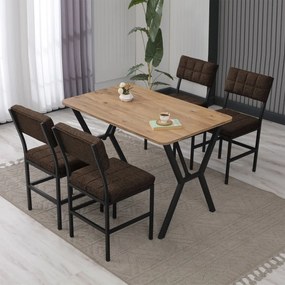 Dubai étkezőgarnitúra, barna-dió, 110 cm