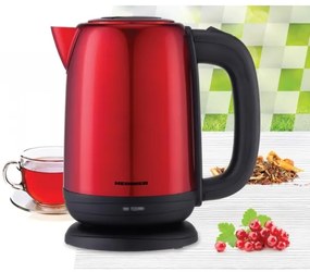 Heinner HEK-2200RDSS - Elektromos vízforraló 1,7 l 2200 W/230 V piros/fekete