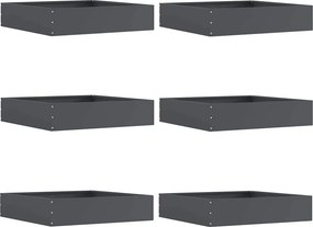 vidaXL Fűszegélyezés 6 pcs Antracit 60 x 60 x 13 cm Acél