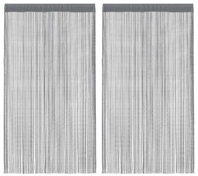 2 db antracit zsinórfüggöny 100 x 250 cm