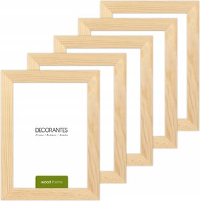 Nyersfa képkeretek 5 db-os szett 13x18 cm