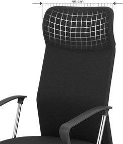 Irodai szék, Ergonomikus forgószék, 63 x (110-120) x 63 cm, fekete