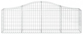 5 db íves horganyzott vas gabion kosár 200x30x60/80 cm
