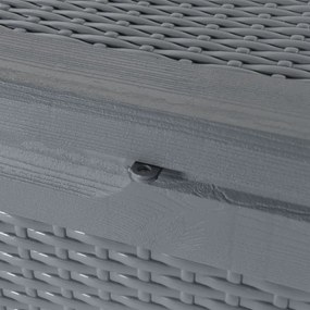 szürke PP rattan kerti tárolóláda 180 L