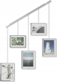 Függő képkeretek ezüst 5 db-os fali képkeret szett Exhibit nappaliba