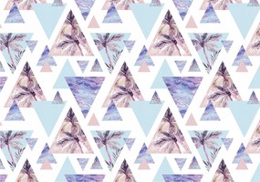 Fotótapéta Pálma geometria akvarell pasztell trópusi paradicsom 520x318 +ragasztó