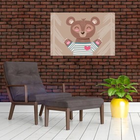 Kép - Mackó csíkos pólóban (90x60 cm)