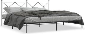 vidaXL fekete fém ágykeret fejtámlával 200 x 200 cm